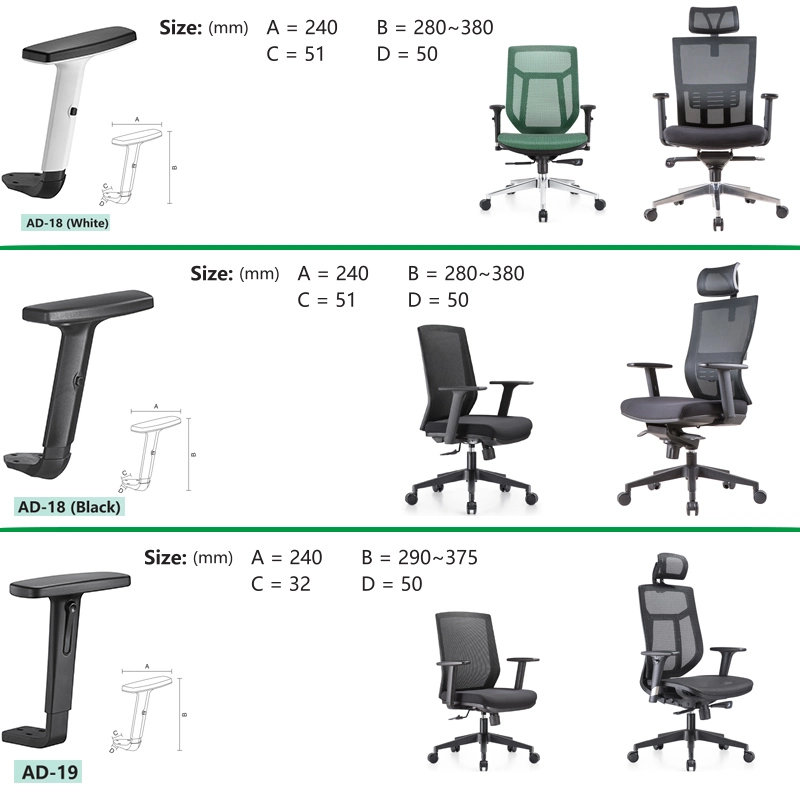 4D Office Chair Adjustable PU Armrest for Computer Gaming Chairs