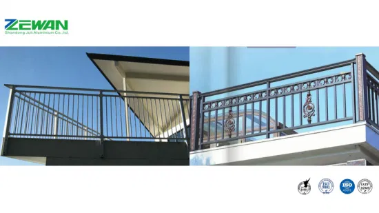 Recinzione per terrazza in alluminio Design moderno Scala in alluminio Balcone Ringhiera in vetro Corrimano Bracciolo Balaustra